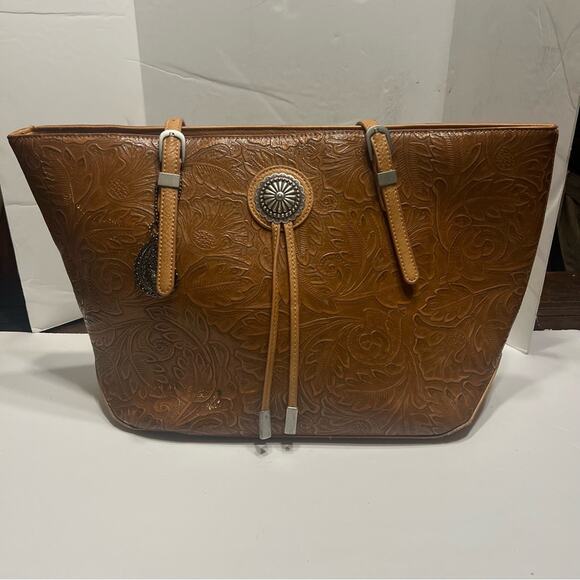 BANDANA By American West tooled leather shoulder bag - Picture 3 of 7